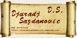 Đurađ Sazdanović vizit kartica